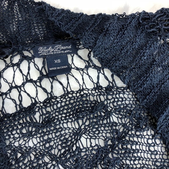 Women's Knitted Cardigan Long Sleeve, Navy Blue XS - Picture 3 of 4